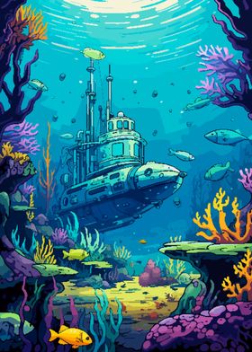 Retro Pixel Underwater