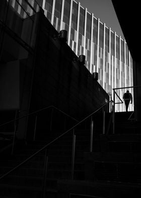Silhouette on a stairs