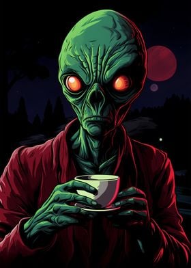 Alien with a Coffee