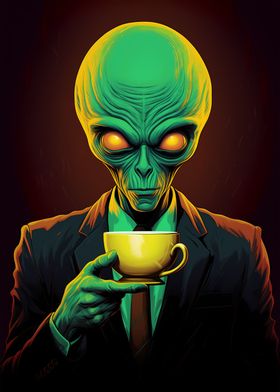 Alien with a Coffee