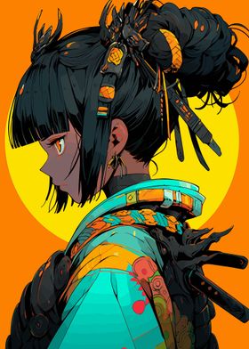 Cyberpunk Samurai Girl