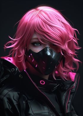 Pink Hair Hacker Girl 