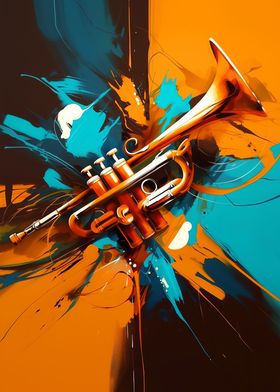 Trumpet Abstract Art