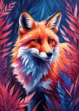 Colorful Fox Illustration