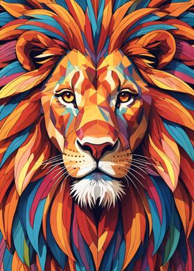 Colorful Lion Illustration