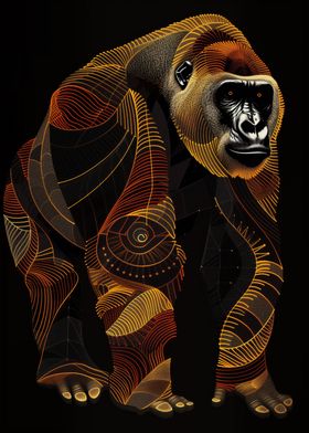 Golden Gorilla Poster