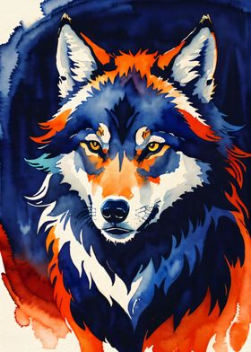 Painting of a Wolf