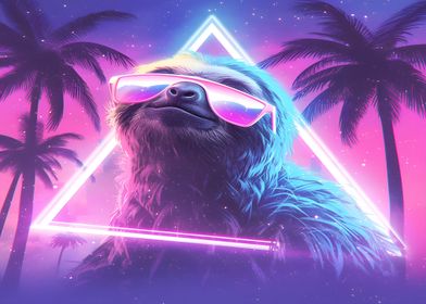 synthwave sloth