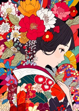 Cute Japanese Kimono Girl