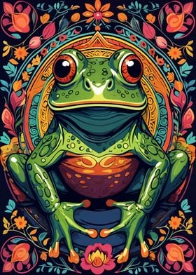 Colorful Frog Illustration