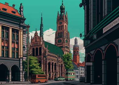 Munich City Pixel Art