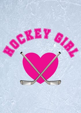 Hockey Girl Pink Heart