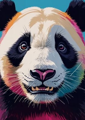 Colorful Funny Panda