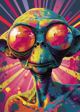 Comic Alien Poster