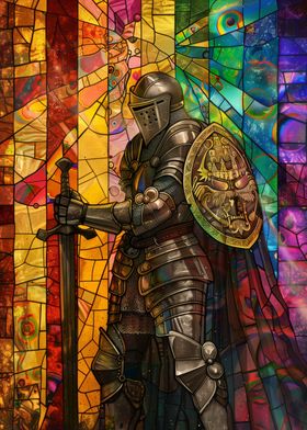 Knight stained glass