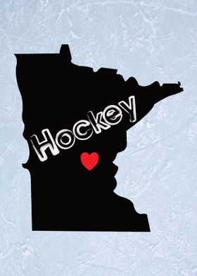 Minnesota Hockey Map heart