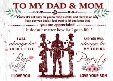 To My Dad And Mom From Son