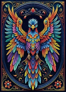 Colorful Phoenix Crest