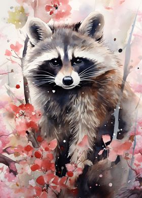 Cherry blossom Raccoon