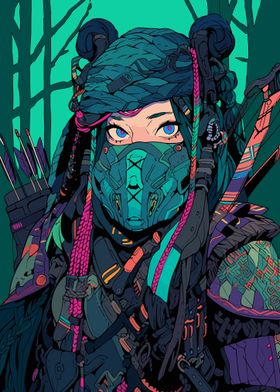 Cyberpunk Forest Girl