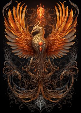 Golden Phoenix Bird