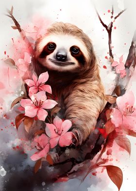 Cherry blossom sloth