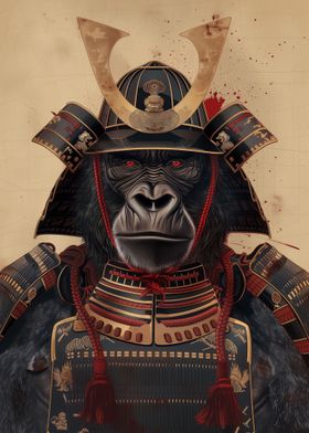Samurai Gorilla Wall Art