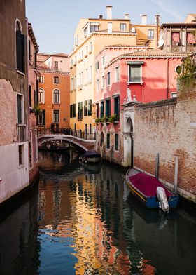 Canal at sunset in Venice