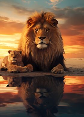 Father Lion and Son