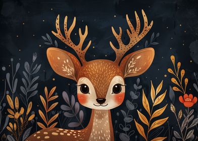 Cute Whimsical Deer