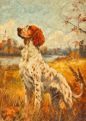 Vintage English Setter Oil