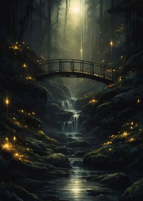 Magical place in forest