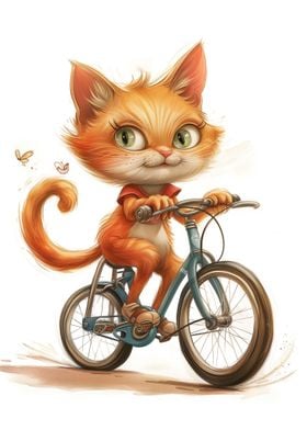 Cat Riding a bicycle