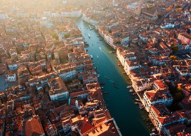 Grand Canal aerial Venice