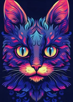 Cat Psychodelic Art