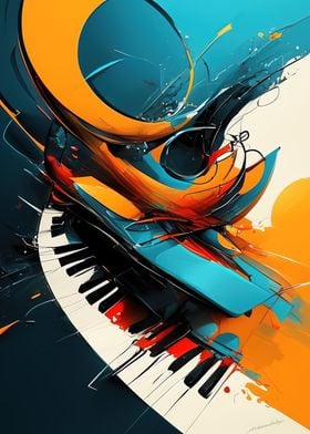 Piano Keys Abstract Art