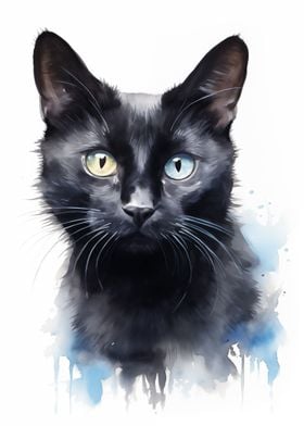 Watercolor Bombay cat