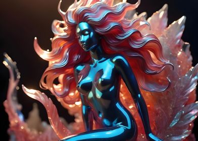 crystal red mermaid