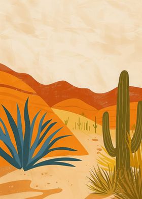 Minimalist Desert Cactus