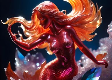 crystal red mermaid