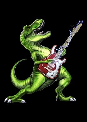 TRex Dinosaur Guitarist