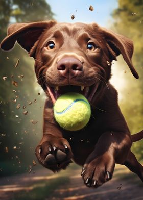 Labrador with Tennis Ball