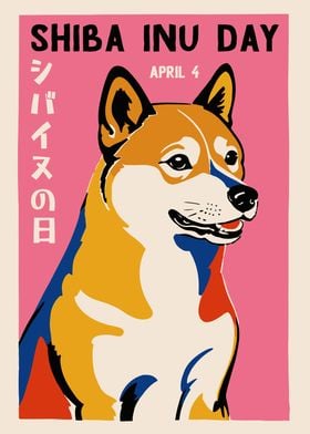 Shiba Inu Day Dog Poster