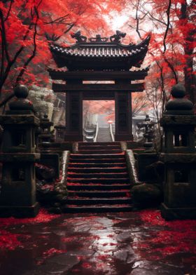 Japanese lanscape temple