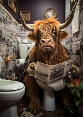 Cow in toilet