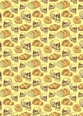 Skulls and Bread Pattern