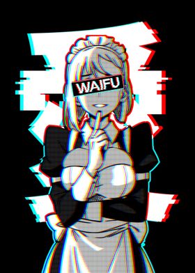Glitched Waifu Anime Maid