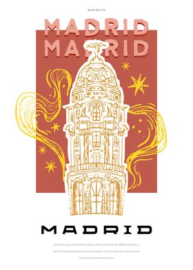 Madrid big city poster