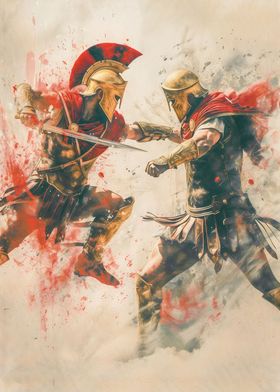 Two Spartans Fighting