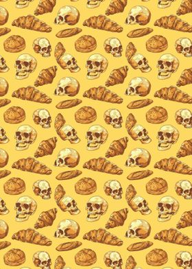 Skulls Croissants Pattern